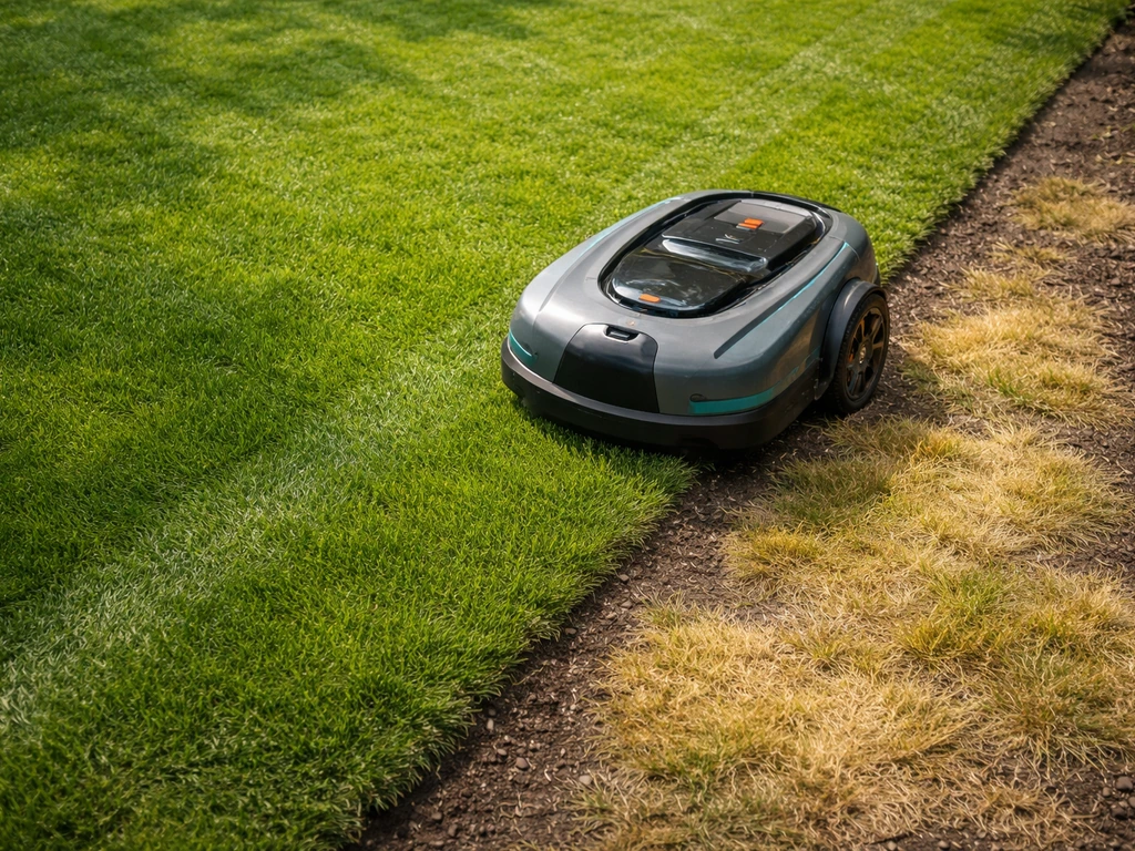 Geel gras en geel wordend gazon met geel gras robotmaaier: oorzaken en stappenplan